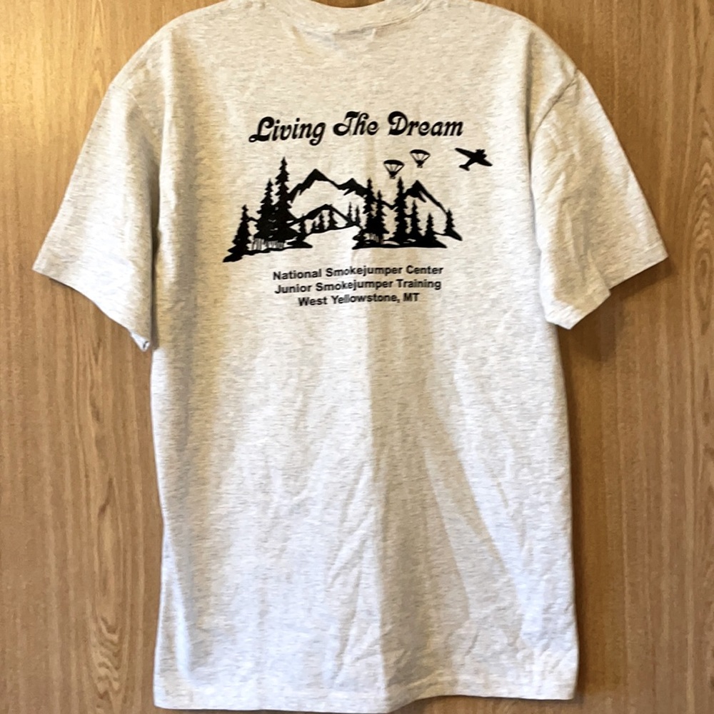 XL National Smokejumper Center T-shirt Grey West Yellowstone Montana Jr Training